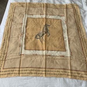 Vintage Gold Pale Mantero Equestrian Scarf XL